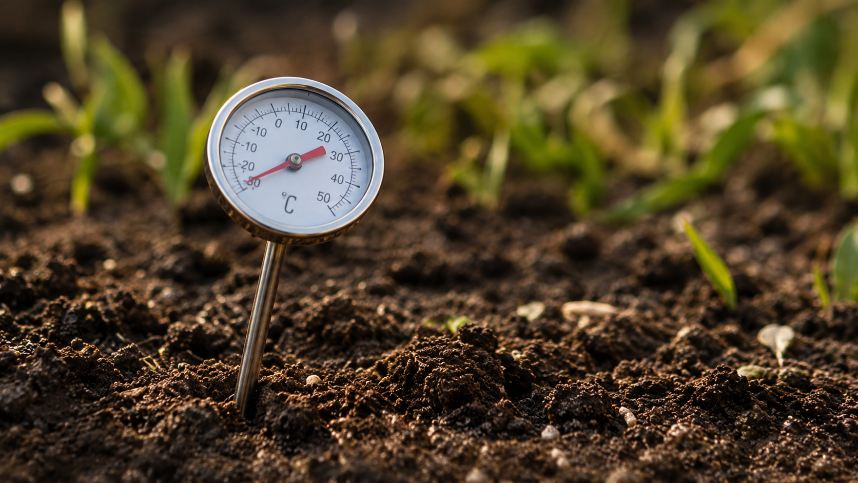 Augsnes temperatūras mērīšana pirms tulpju stādīšanas rudenī