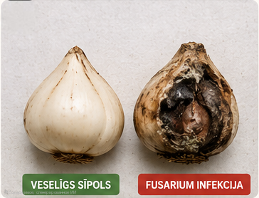 Pārāk agri iestādītu tulpju sīpolu dīgšanas un slimību risks