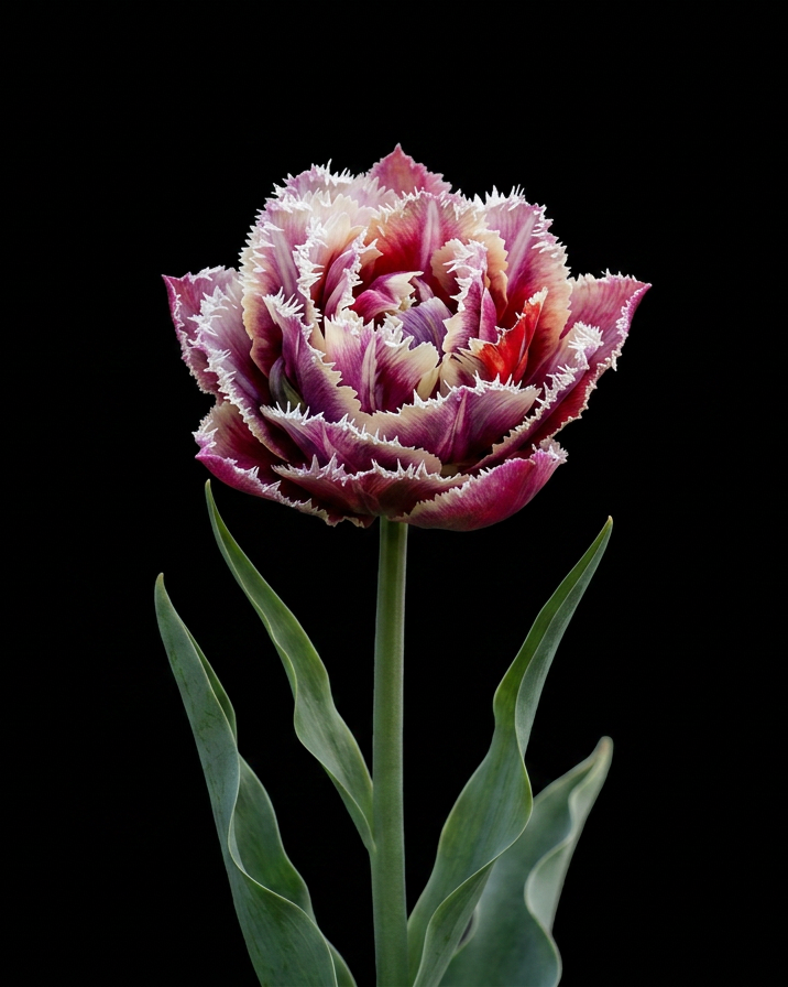 Double Fringed Mixed — Bārkstainā Pildītā tulpju sīpols ziedēšanā